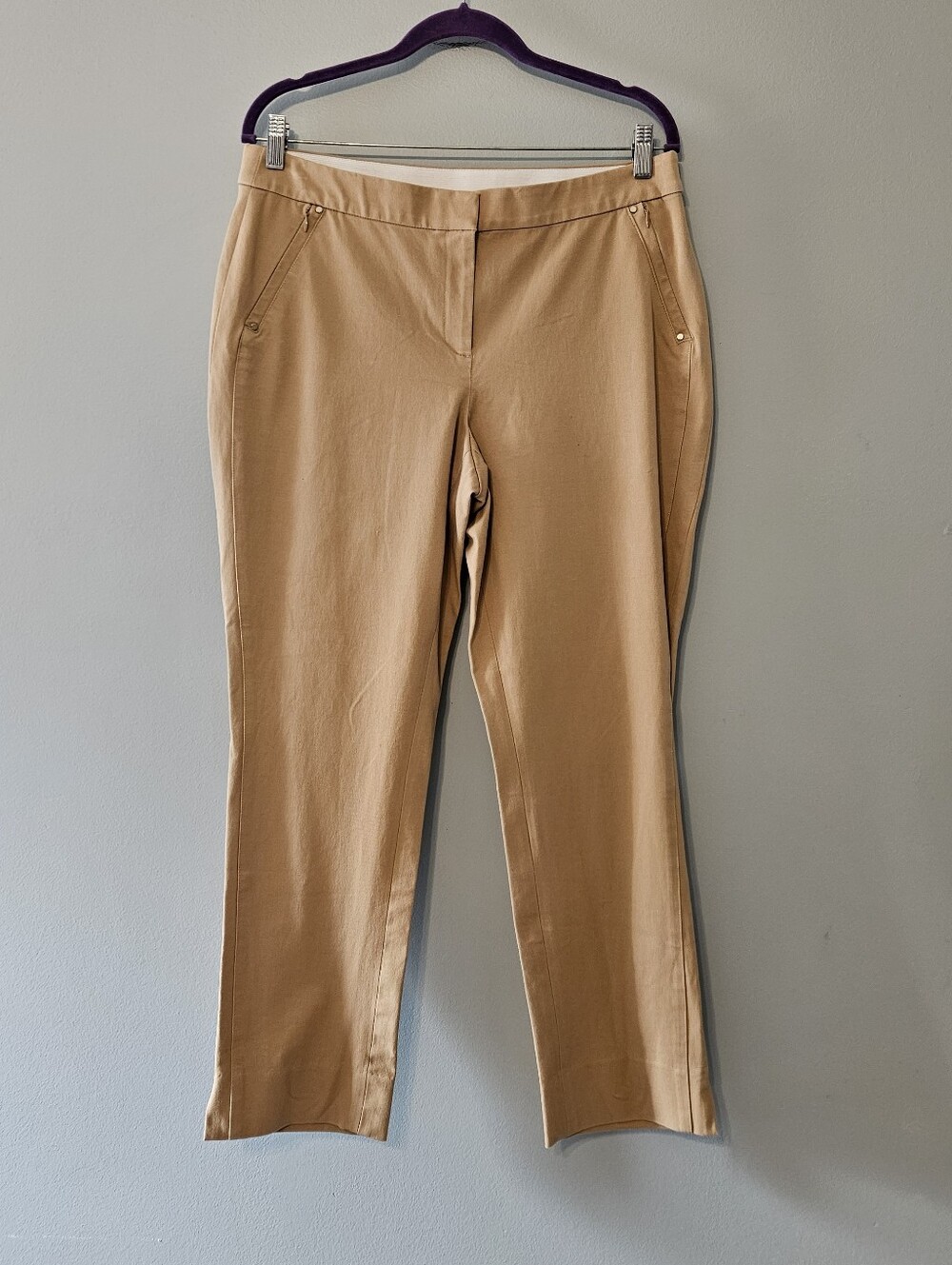 Rafaella Tan Straight-Leg Dress Pants